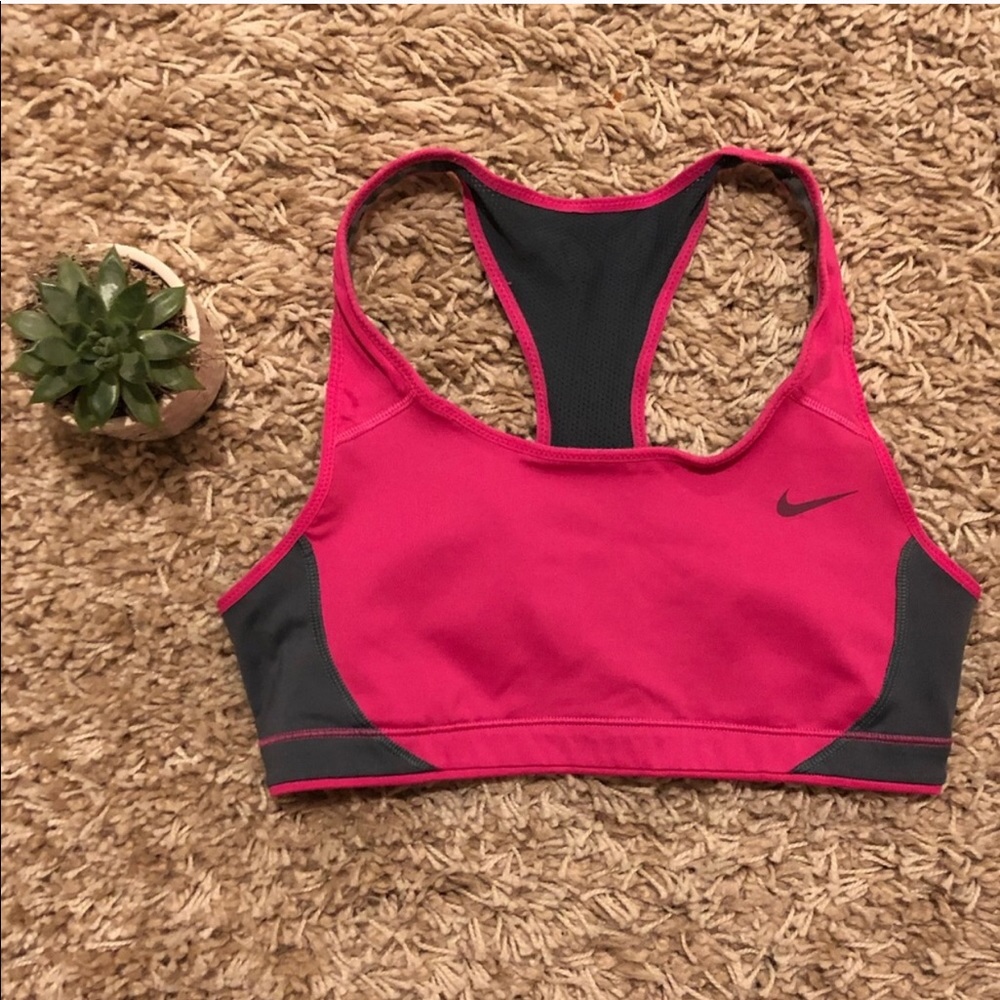 Nike Hot Pink Racerback Sports Bra in Size Small